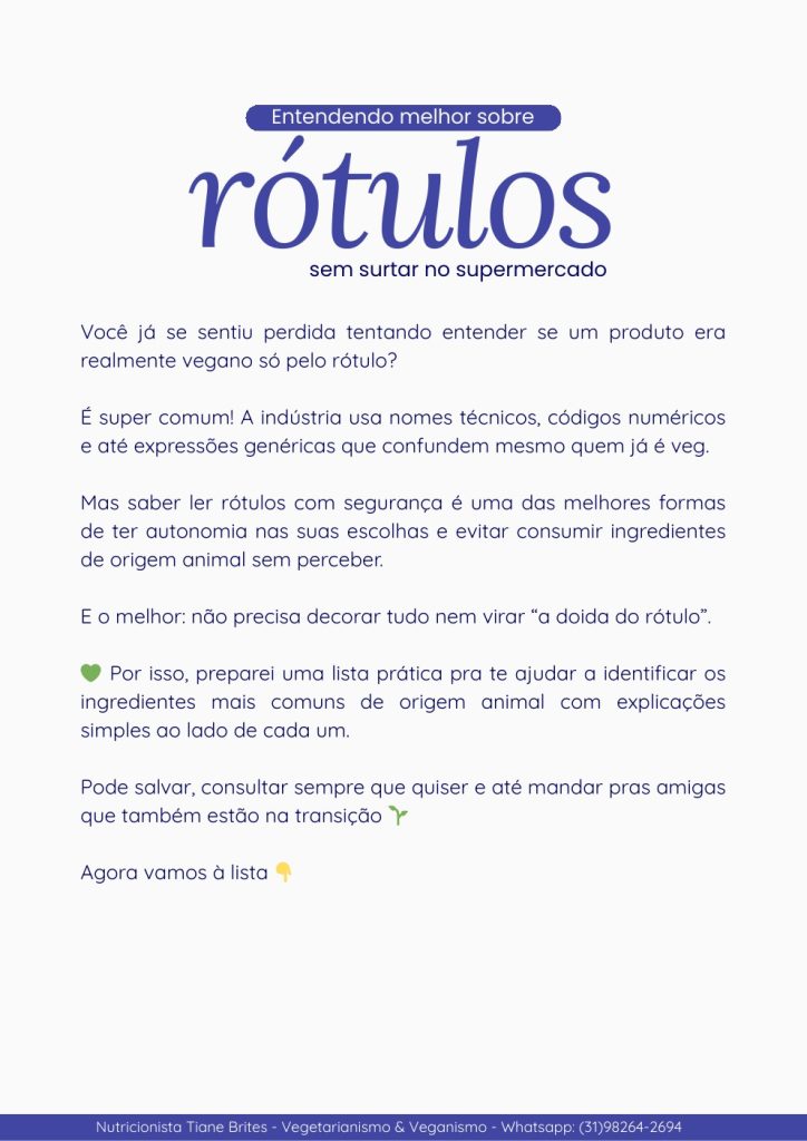 Capa do material Como entender rótulos veganos sem surtar